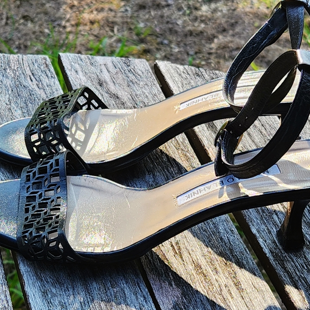 Manolo Blahnik Maurila Ankle Strap Sandals 37 - Picture 6 of 6